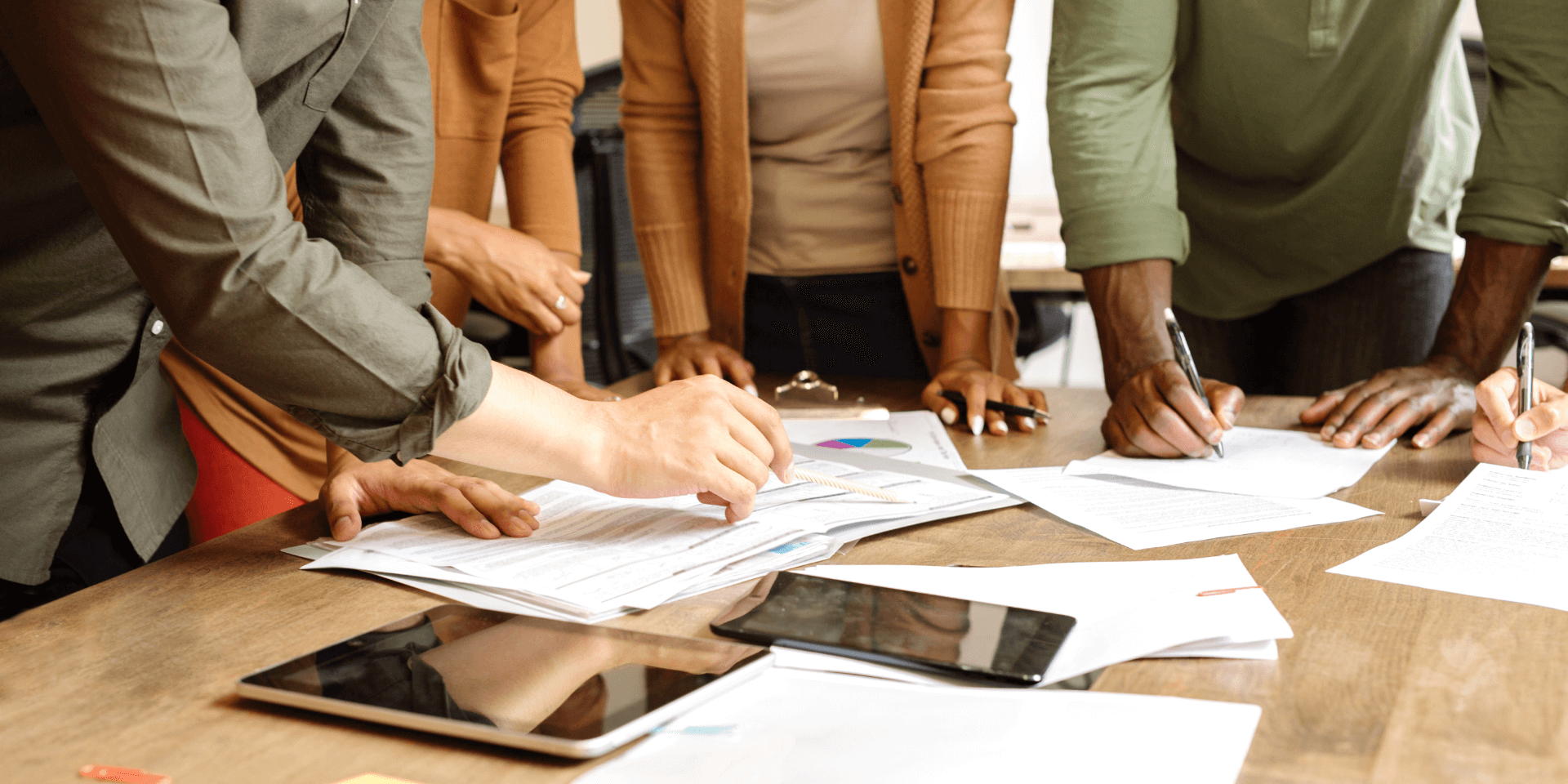 People working on marketing strategy