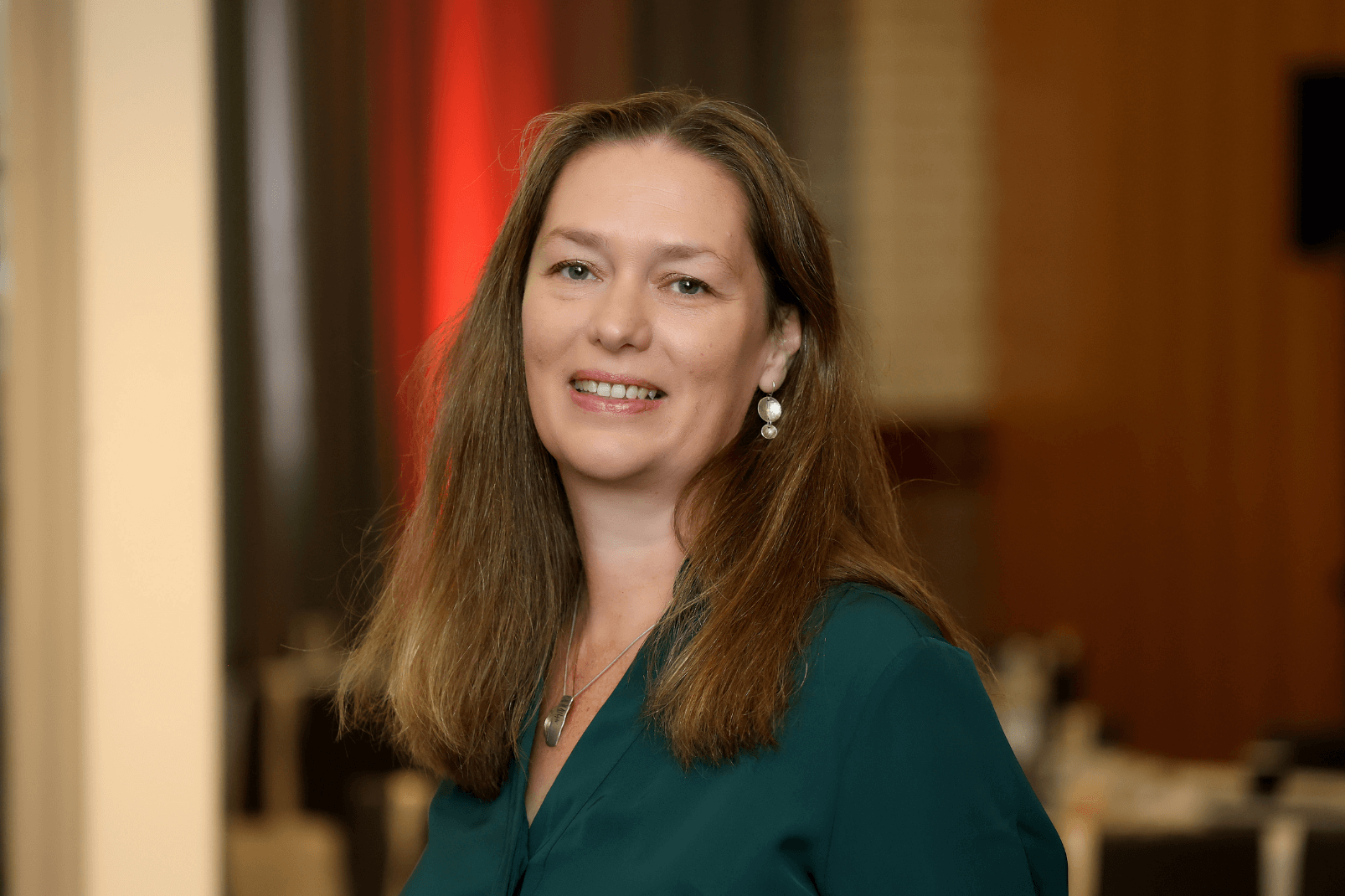 Woman with blurry background